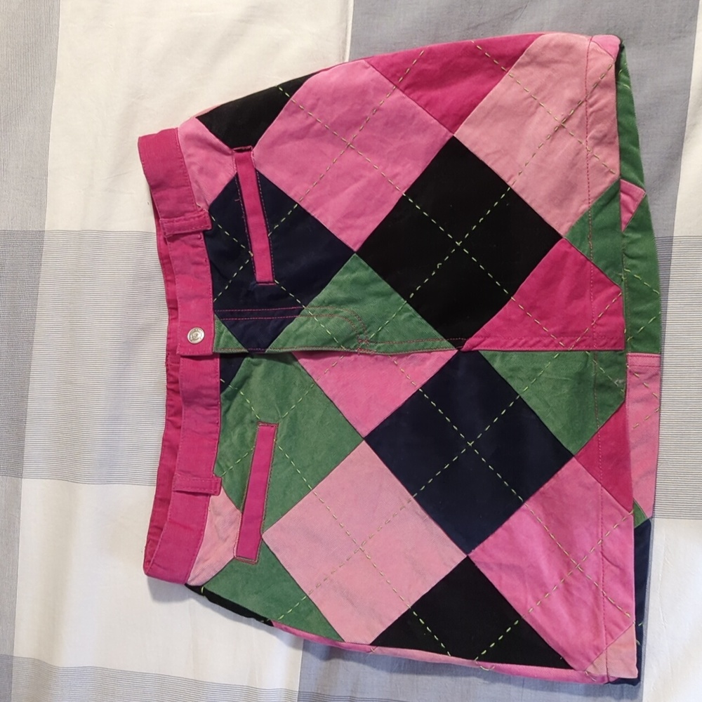 Lilly Pulitzer Pink and Green Plaid Skirt